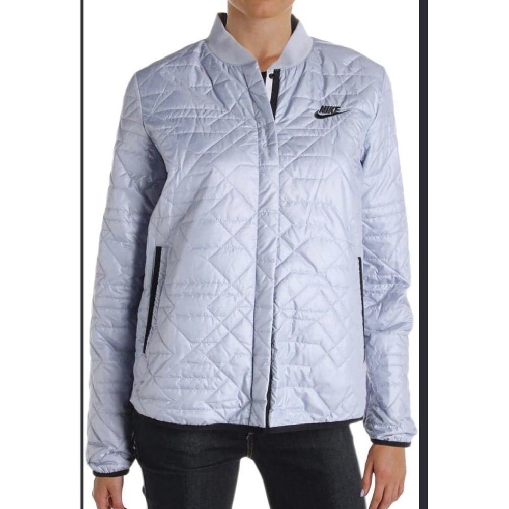 Nike Womens Sportswear Quilted Jacket Glacier Grey Sz Medium 854747 023